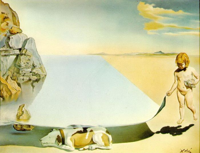 Salvador Dalí Peinture à l'huile - Le pays des demi-dieux