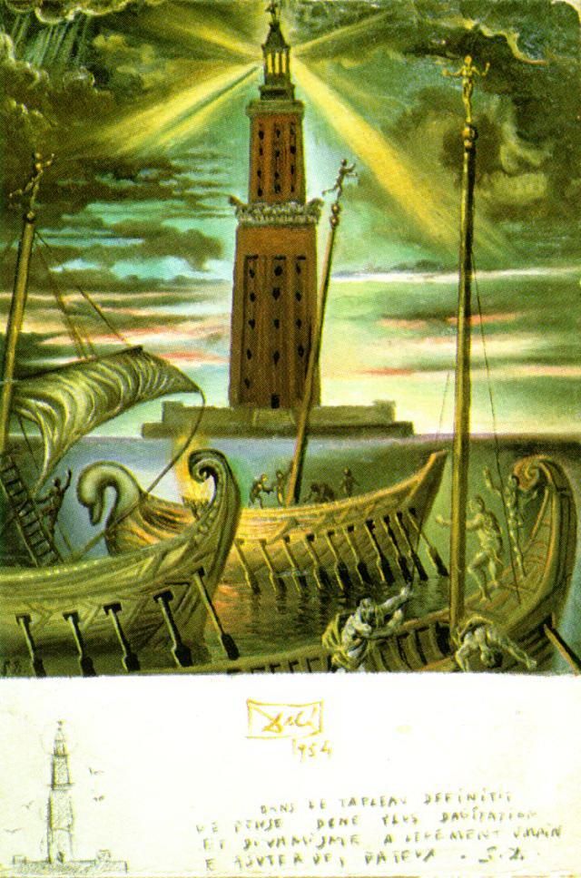 Salvador Dalí Peinture à l'huile - Le phare d'Alexandrie