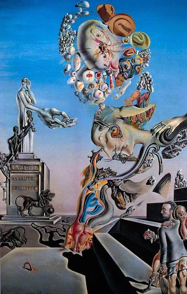 Salvador Dalí Peinture à l'huile - Le jeu lugubre