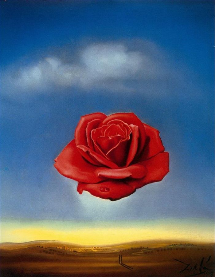 Salvador Dalí Peinture à l'huile - La rose méditative