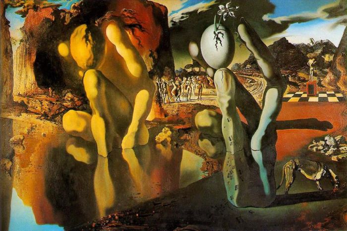 Salvador Dalí Peinture à l'huile - La métamorphose de Narcisse