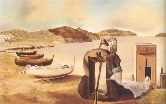 Salvador Dalí Peinture à l'huile - Le sevrage de la nourriture des meubles 2