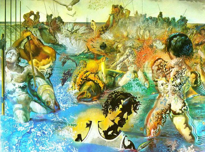 Salvador Dalí Peinture à l'huile - Pêche au thon
