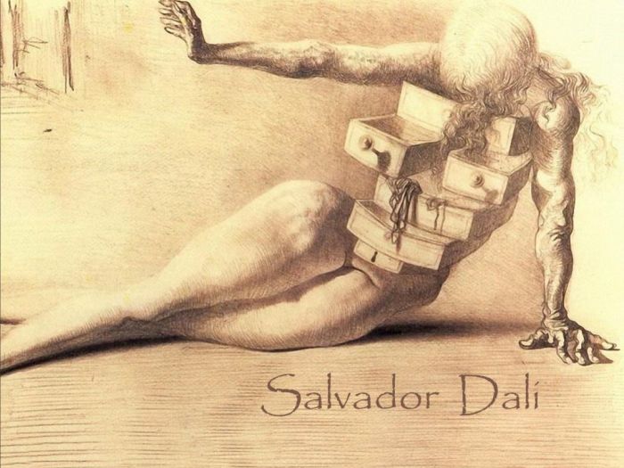 Salvador Dalí Types de peintures - La ville des cajones 2