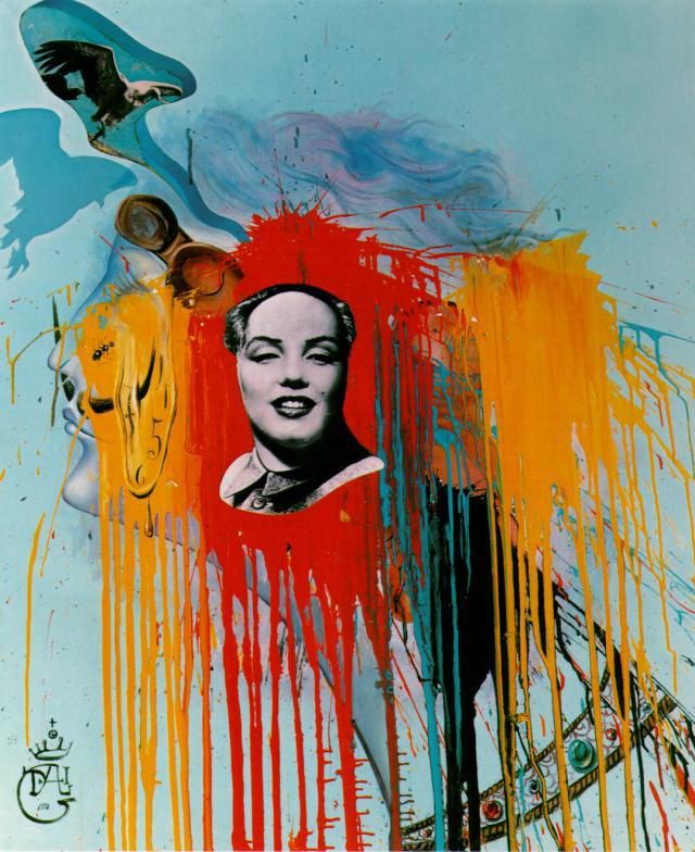 Salvador Dalí Types de peintures - Photomontage autoportrait avec la célèbre Mao Marilyn que Philippe Halsman a réalisé à la demande de Dali