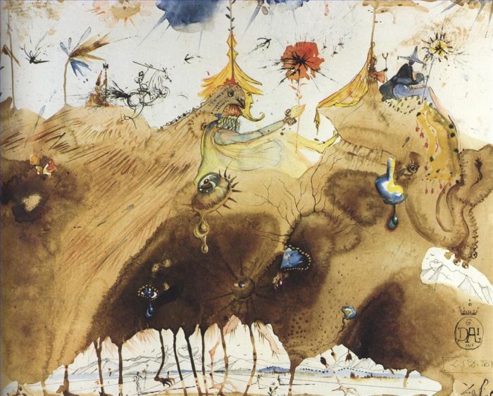 Salvador Dalí Types de peintures - Les montagnes du Cap Creus en marche