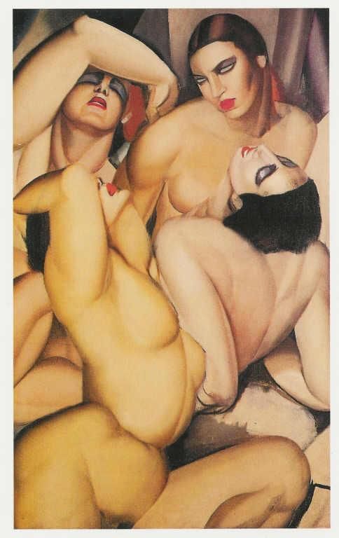 Tamara de Lempicka Peinture à l'huile - Groupe de quatre nus 1925