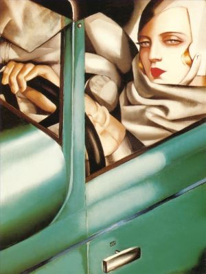 Tamara de Lempicka œuvre - Portrait dans la bugatti verte 1925