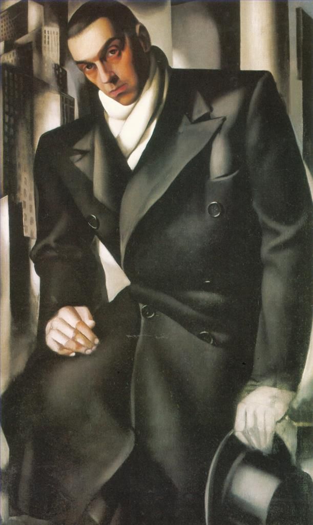 Tamara de Lempicka Peinture à l'huile - Portrait d'homme ou monsieur Tadeusz de Lempicki 1928