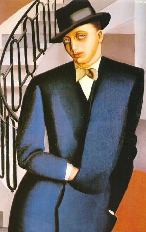 Tamara de Lempicka œuvre - Le marquis d'afflitto dans un escalier 1926