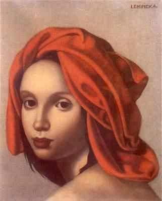 Tamara de Lempicka Peinture à l'huile - Le turban orange 1935