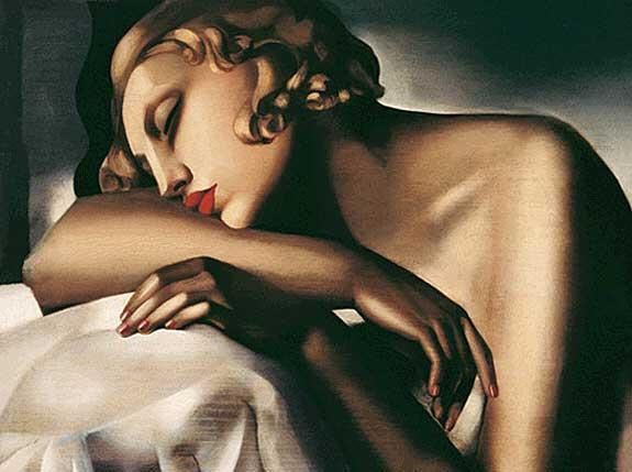 Tamara de Lempicka Peinture à l'huile - Le dormeur 1932