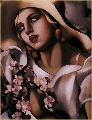 Tamara de Lempicka Peinture à l'huile - Le chapeau de paille 1931