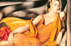 Tamara de Lempicka œuvre - Femme en robe jaune 1929