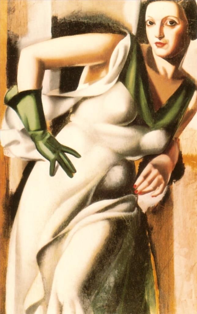 Tamara de Lempicka Peinture à l'huile - Femme au gant vert 1928
