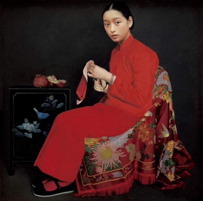 WANG Yidong Peinture à l'huile - Fin de l'automne