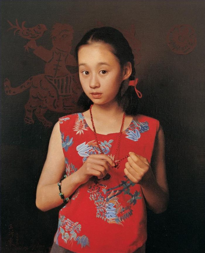 WANG Yidong Peinture à l'huile - Écoutez la pluie entre l'été et l'automne