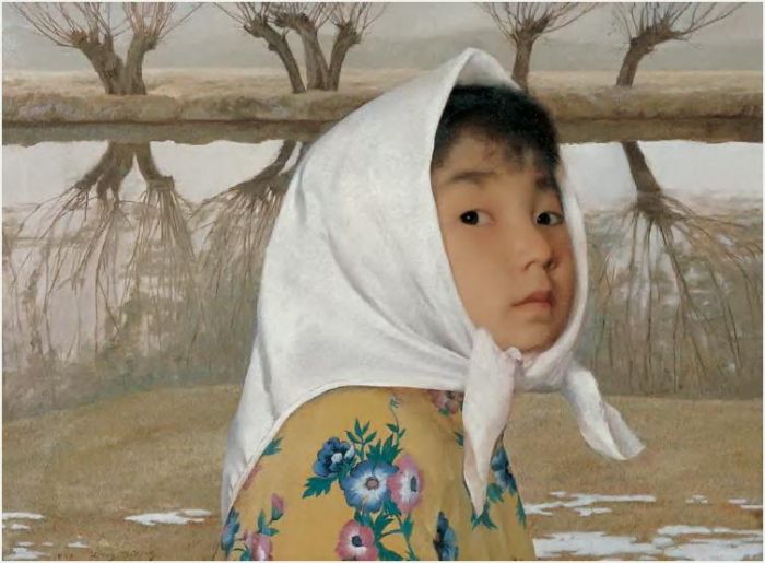 WANG Yidong Peinture à l'huile - Bourgeon de printemps