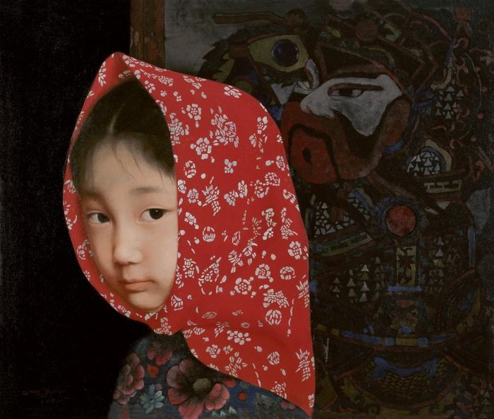 WANG Yidong Peinture à l'huile - Petite fille Yimeng