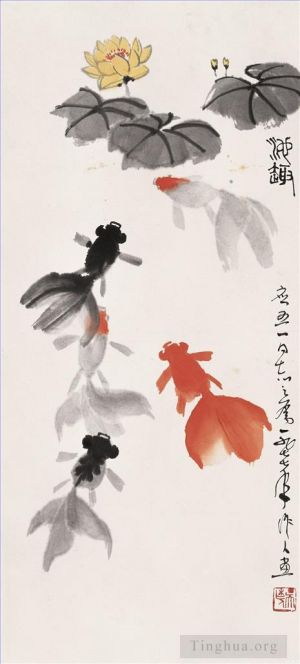 Wu Zuoren œuvre - Gros poisson rouge