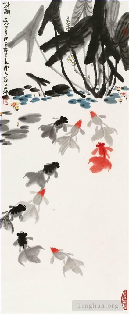 Wu Zuoren Art Chinois - Bonheur de l'étang 1984