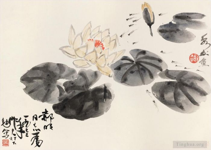 Wu Zuoren Art Chinois - Étang aux nénuphars