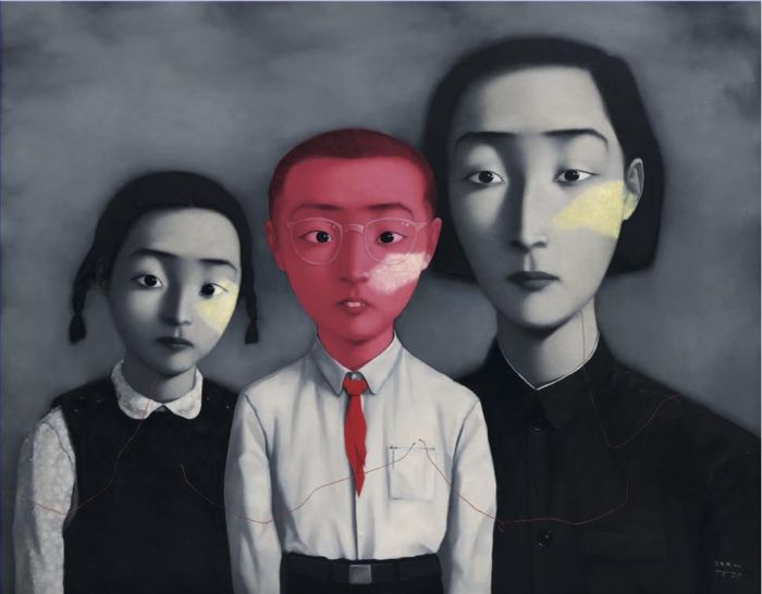 ZHANG Xiaogang Peinture à l'huile - 1995 une grande famille