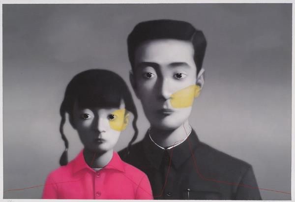 ZHANG Xiaogang Peinture à l'huile - Une grande famille 2007