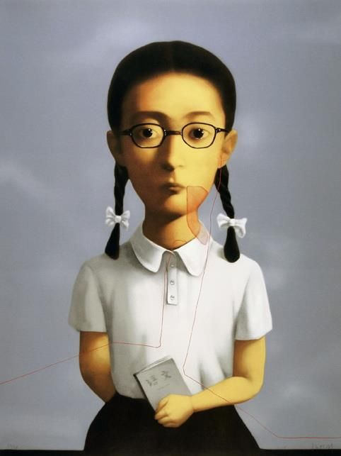 ZHANG Xiaogang Peinture à l'huile - Grande fille de famille 2006