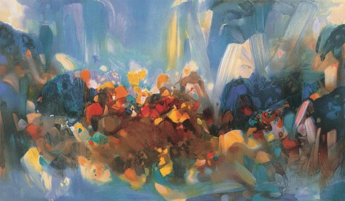 Chu Teh-Chun Peinture à l'huile - Symphonie de couleurs