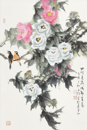 Bai Lu œuvre - Peinture de fleurs et d'oiseaux dans le style traditionnel chinois 2