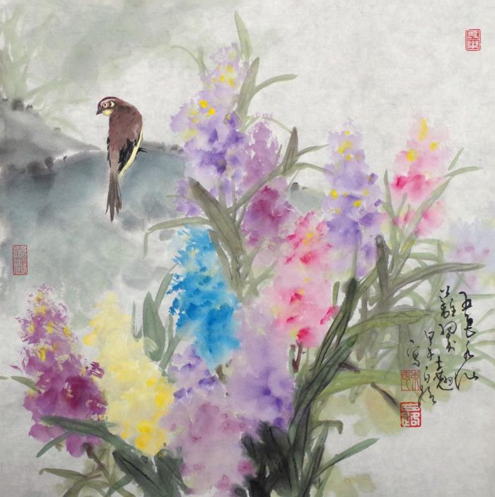 Bai Lu Art Chinois - Peinture de fleurs et d'oiseaux dans le style traditionnel chinois 4