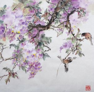 Art chinoises contemporaines - Peinture de fleurs et d'oiseaux dans le style traditionnel chinois 5