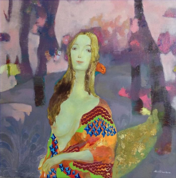 Chen Mutian Types de peintures - Si je souris aussi brillant que la mer de fleurs derrière