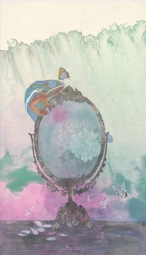 Deng Yuanqing Art Chinois - La scène dans Le miroir 3