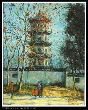 Peinture à l'huile contemporaine - Montagne Wuchang Sheshan