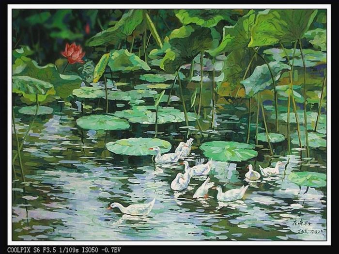 Ding Longfa Types de peintures - Étang de Lotus
