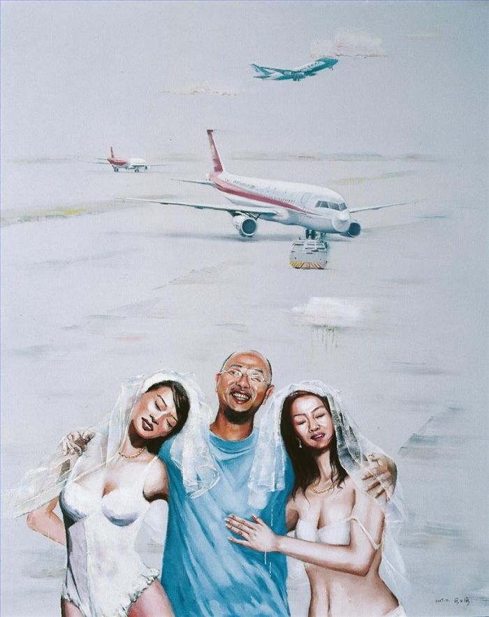 Duan Yuhai Peinture à l'huile - Scène de The Time Me 2