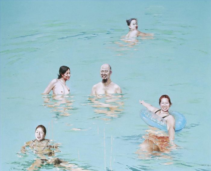 Duan Yuhai Peinture à l'huile - Scène de The Time Me 3