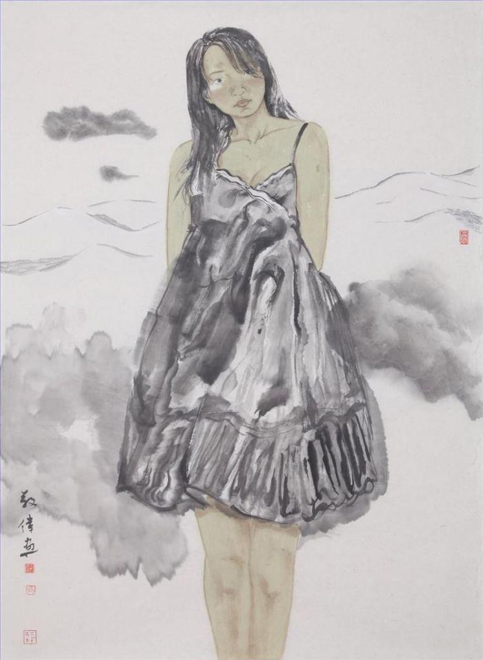 Fan Jingwei Art Chinois - Peinture à l'encre Jiawu 4