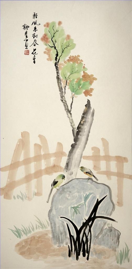 Fan Tiexing Art Chinois - Peinture de fleurs et d'oiseaux dans le style traditionnel chinois 17