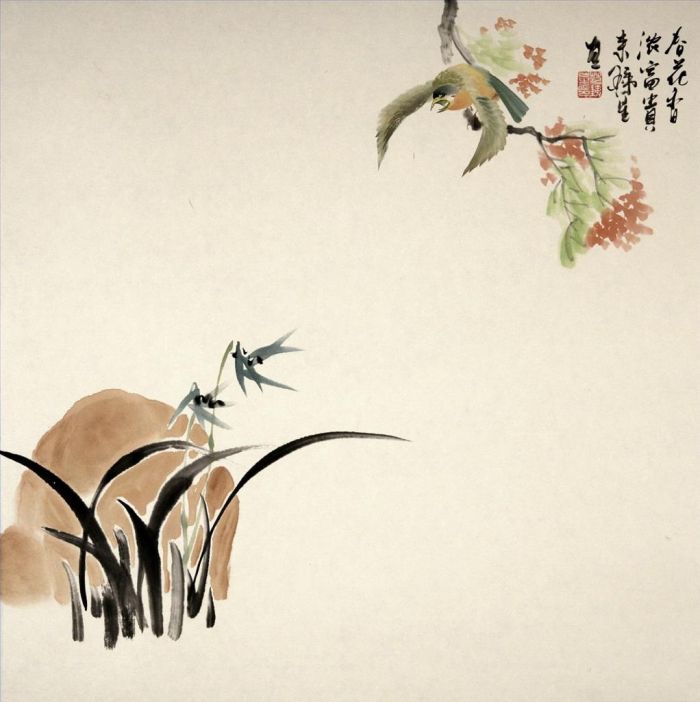 Fan Tiexing Art Chinois - Peinture de fleurs et d'oiseaux dans le style traditionnel chinois 18