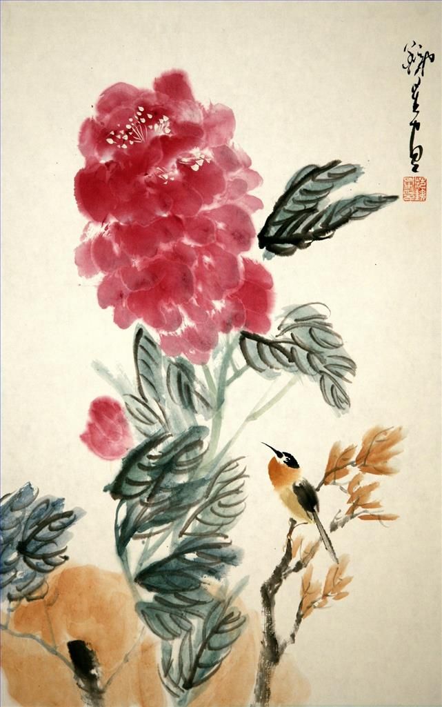 Fan Tiexing Art Chinois - Peinture de fleurs et d'oiseaux dans le style traditionnel chinois 20