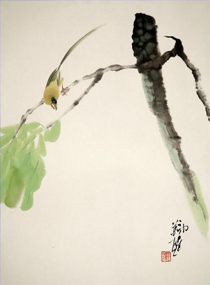 Fan Tiexing Art Chinois - Peinture de fleurs et d'oiseaux dans le style traditionnel chinois 3