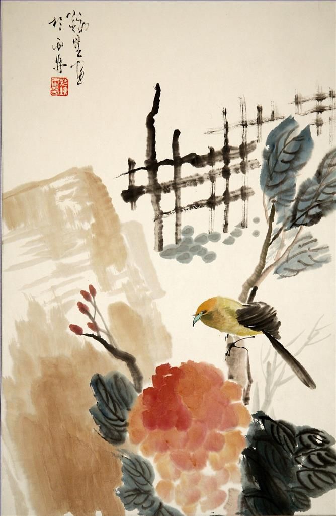 Fan Tiexing Art Chinois - Peinture de fleurs et d'oiseaux dans le style traditionnel chinois 7