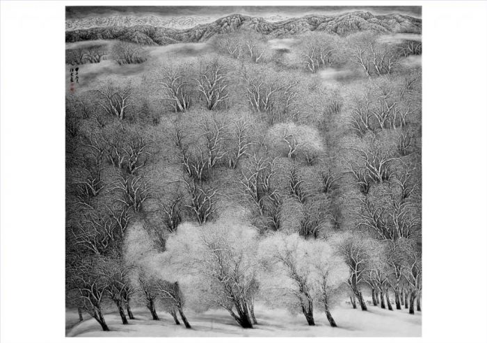 Feng Xiangyun Art Chinois - La forêt d'hiver