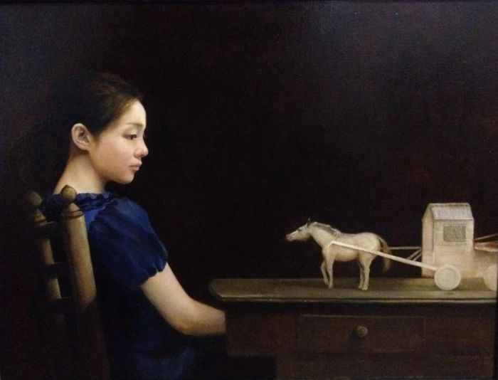Gao Guizi Peinture à l'huile - Mes rêves série 9 en attendant le cheval blanc