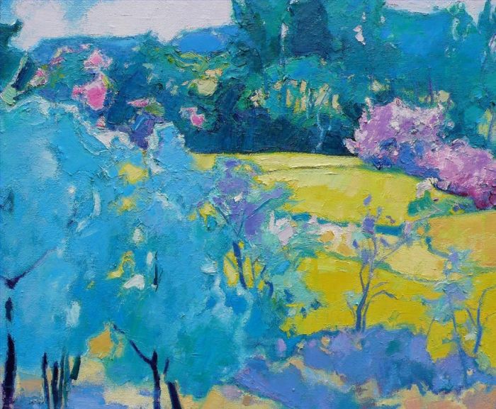 Gao Ming Peinture à l'huile - L'herbe et les arbres savent quand arrive le printemps 3
