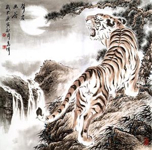 Gao Wei œuvre - Le rugissement des échos du tigre dans la vallée