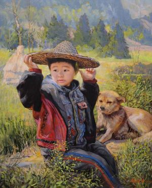 Han Peisheng œuvre - Un enfant de la région montagneuse